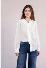 Molly Bracken Molly Bracken - Sheer Blouse with Ruffle Trim (White)