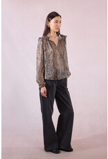 Molly Bracken Molly Bracken - Animal Print Blouse with Tie Front