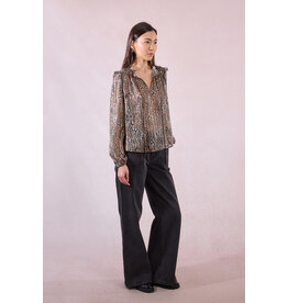 Molly Bracken Molly Bracken - Animal Print Blouse with Tie Front
