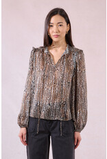 Molly Bracken Molly Bracken - Animal Print Blouse with Tie Front