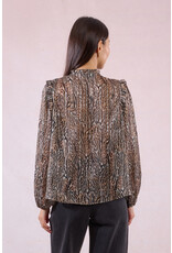 Molly Bracken Molly Bracken - Animal Print Blouse with Tie Front