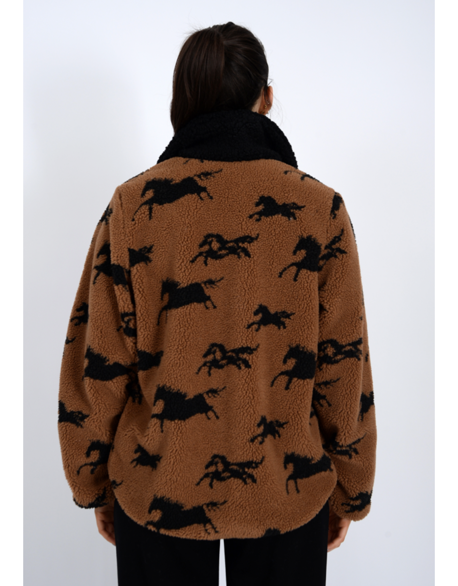 RD Style RD Style - Joline Sherpa Zip Front (Horse / Blk)