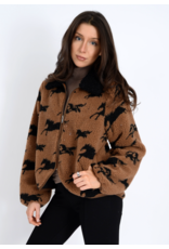 RD Style RD Style - Joline Sherpa Zip Front (Horse / Blk)