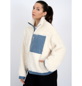 RD Style RD Style - Paddy Zip Front Sherpa (Cream / Denim)