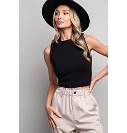 ee:some Cropped Knit Tank (Black)