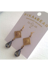 Pika & Bear Pika & Bear - Nogales Topaz Brass Medallion Drop Earrings