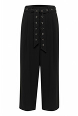 Kaffe Kaffe - Lisa Wide Leg Trousers with Grommet Belt (Black Deep)