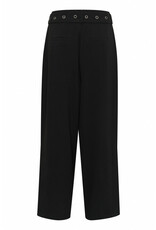 Kaffe Kaffe - Lisa Wide Leg Trousers with Grommet Belt (Black Deep)