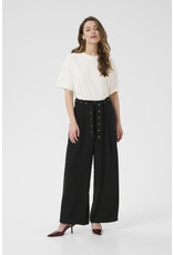Kaffe Kaffe - Lisa Wide Leg Trousers with Grommet Belt (Black Deep)