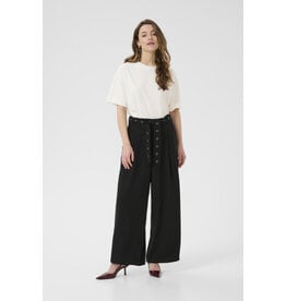 Kaffe Kaffe - Lisa Wide Leg Trousers with Grommet Belt (Black Deep)