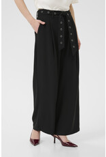 Kaffe Kaffe - Lisa Wide Leg Trousers with Grommet Belt (Black Deep)