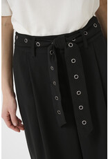 Kaffe Kaffe - Lisa Wide Leg Trousers with Grommet Belt (Black Deep)