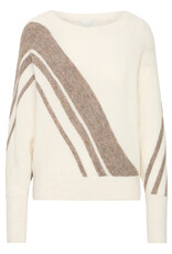 ICHI ICHI - Kamara Pullover with Abstract Stripe (Cloud / Cafe)