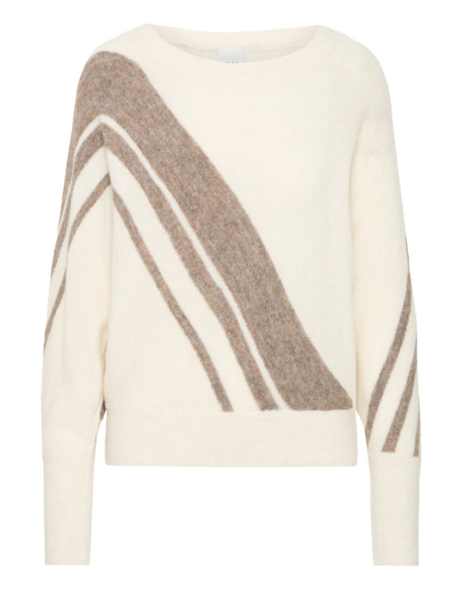 ICHI ICHI - Kamara Pullover with Abstract Stripe (Cloud / Cafe)