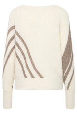 ICHI ICHI - Kamara Pullover with Abstract Stripe (Cloud / Cafe)