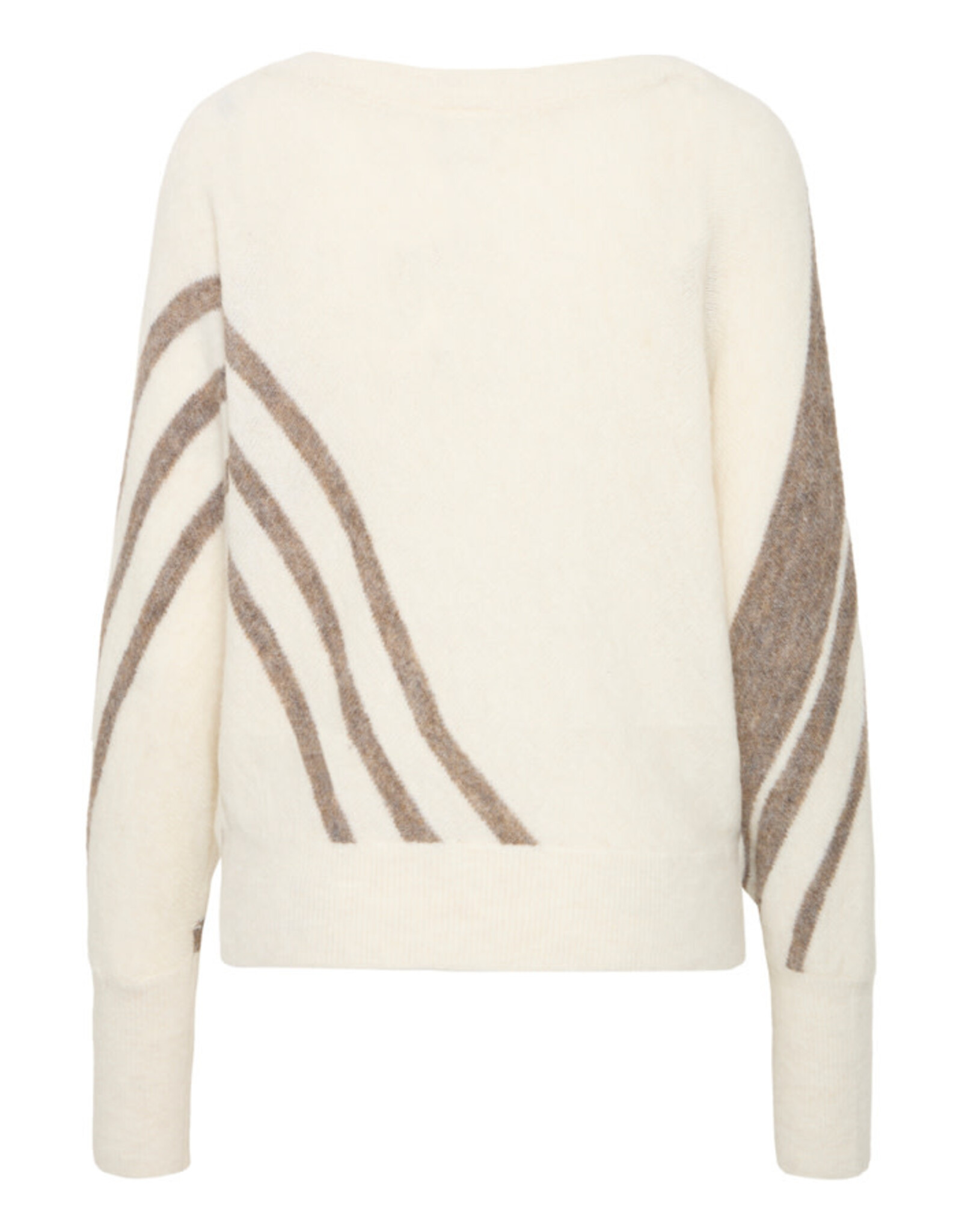 ICHI ICHI - Kamara Pullover with Abstract Stripe (Cloud / Cafe)