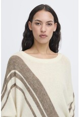 ICHI ICHI - Kamara Pullover with Abstract Stripe (Cloud / Cafe)