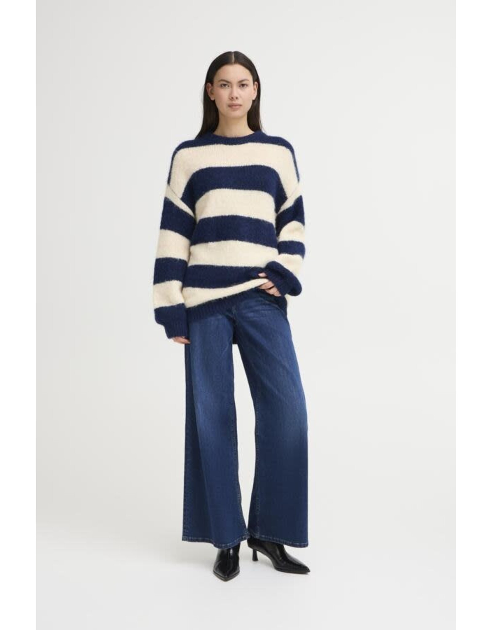 ICHI ICHI - Dayana Striped Pullover (Patriot Blue)