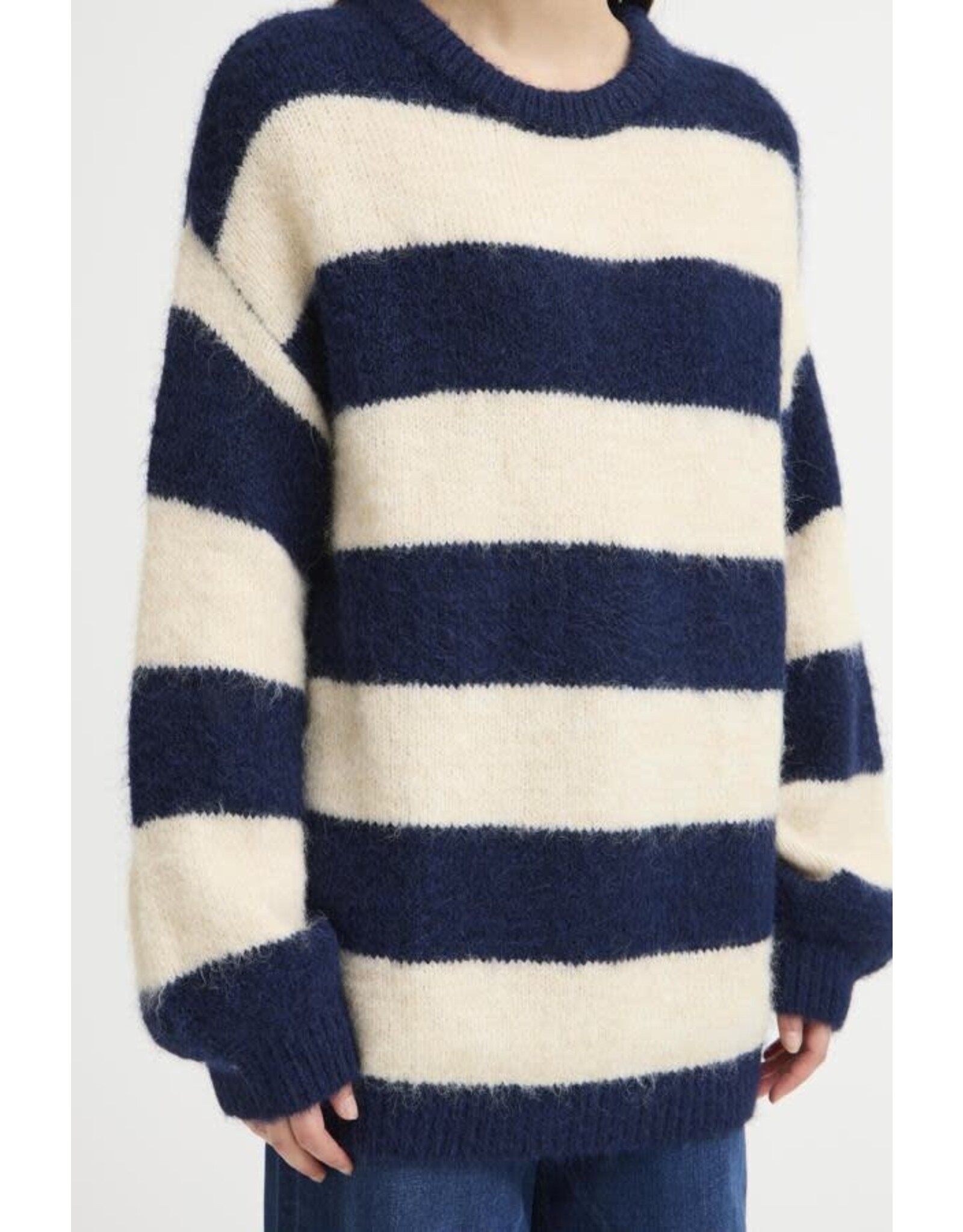 ICHI ICHI - Dayana Striped Pullover (Patriot Blue)