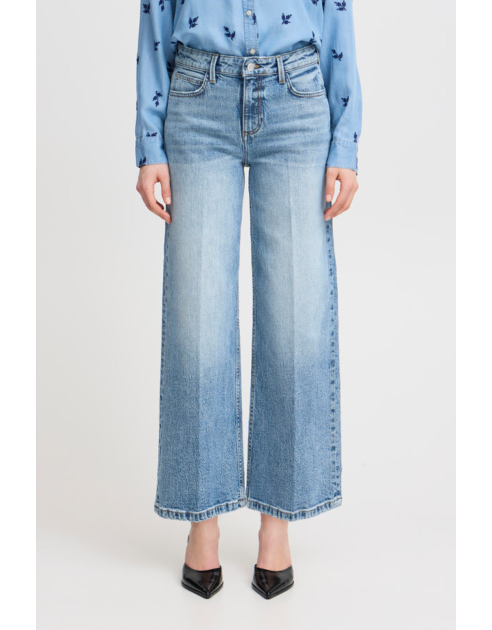 b.young b.young - Kylja Wide Leg Jeans full length (Mid Blue)