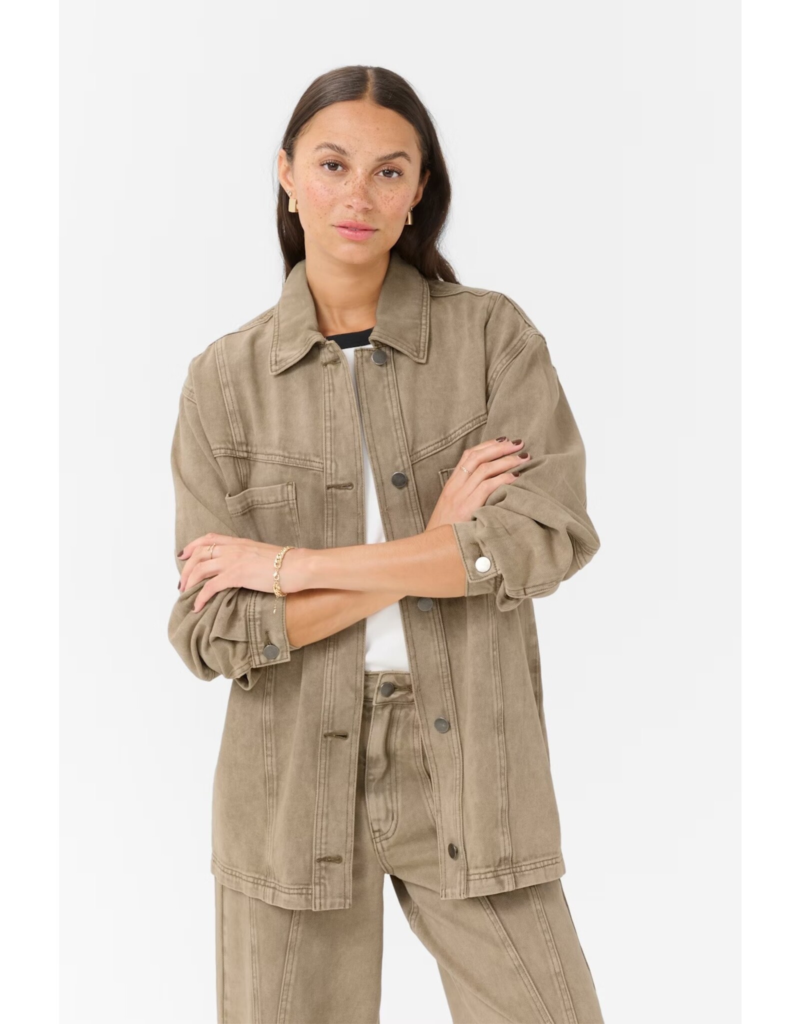 Kaffe Kaffe - Rania Denim Overshirt (Washed Light Brown)