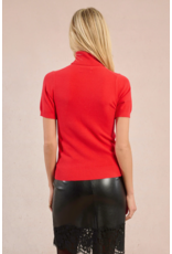 Molly Bracken Molly Bracken - Short Sleeve Turtleneck Sweater (Red)