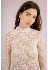 Molly Bracken Molly Bracken - Semi Sheer Lace Top (Cream)