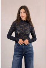 Molly Bracken Molly Bracken - Semi Sheer Lace Top (Navy)