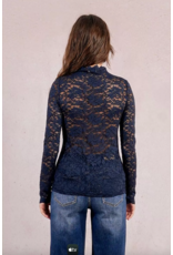 Molly Bracken Molly Bracken - Semi Sheer Lace Top (Navy)