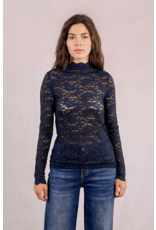 Molly Bracken Molly Bracken - Semi Sheer Lace Top (Navy)