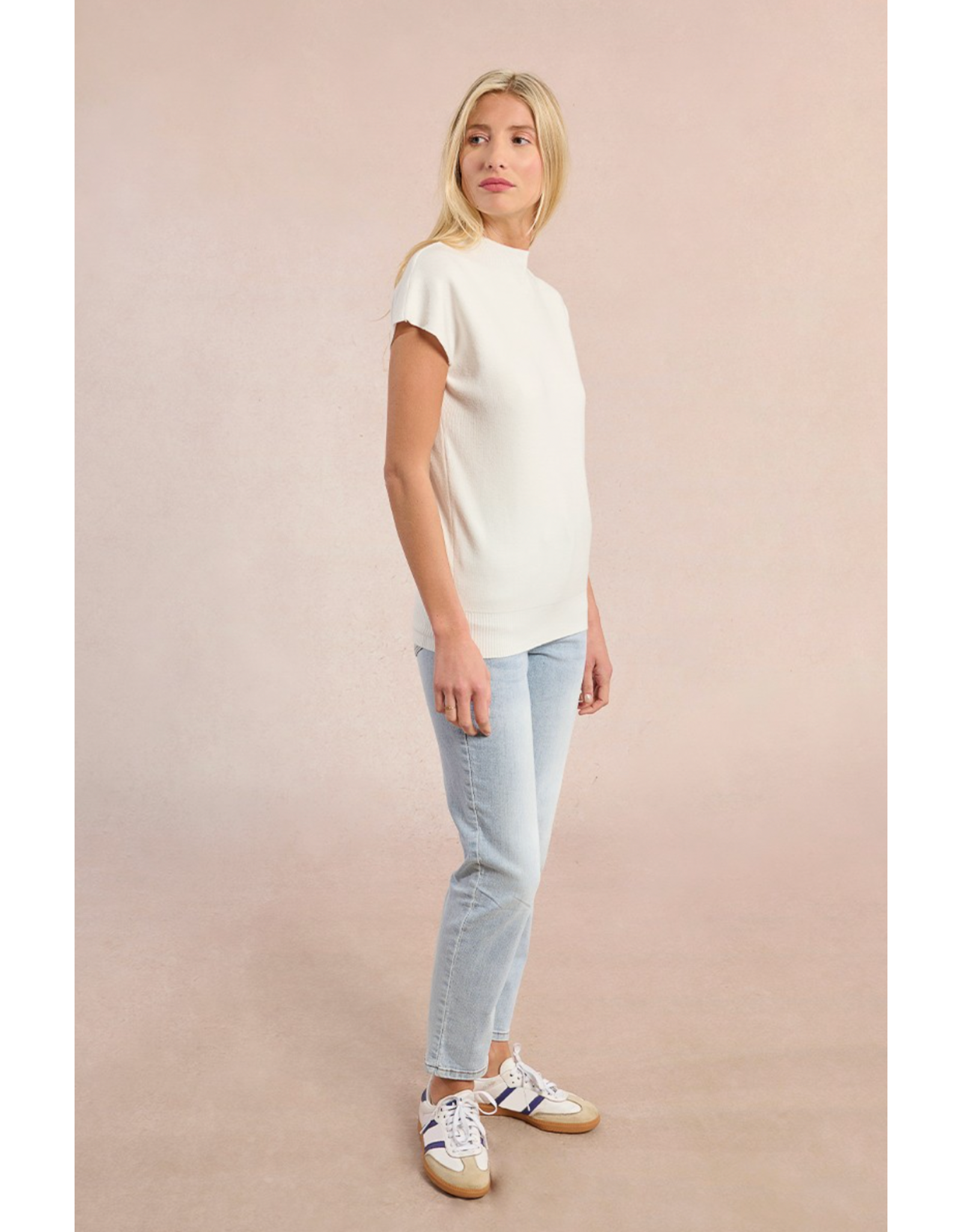 Molly Bracken Molly Bracken -  Short Sleeve Sweater (Off White)