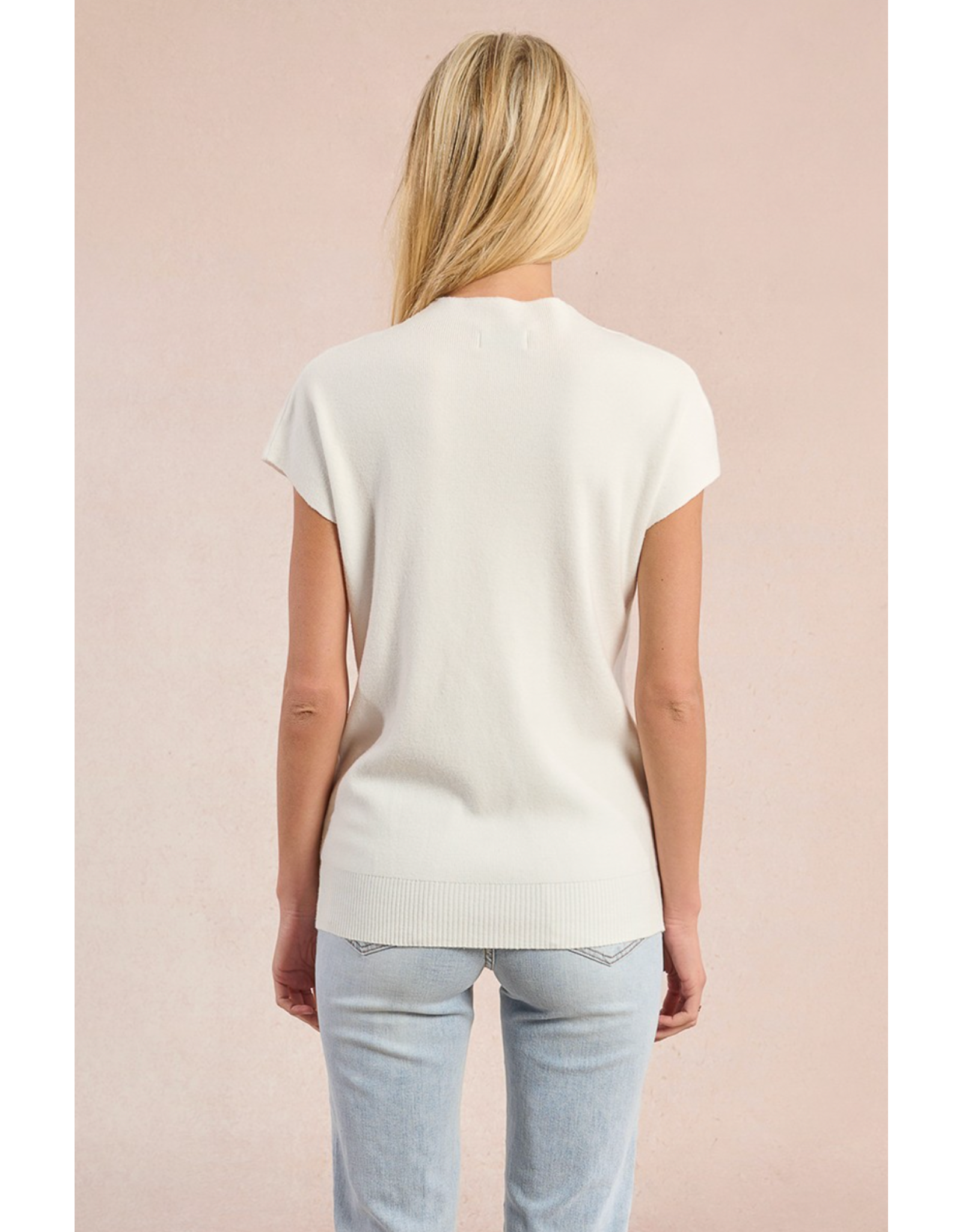 Molly Bracken Molly Bracken -  Short Sleeve Sweater (Off White)