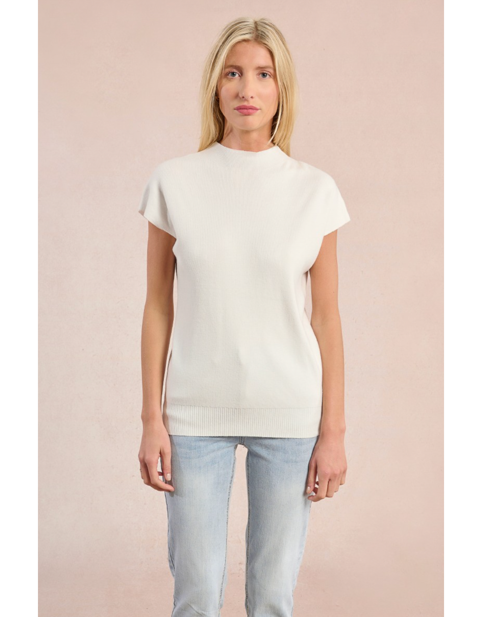 Molly Bracken Molly Bracken -  Short Sleeve Sweater (Off White)