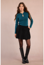 Molly Bracken Molly Bracken - Pleated Corduroy Mini Skirt (Black)