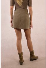 Molly Bracken Molly Bracken - Pleated Corduroy Mini Skirt (Khaki)