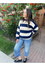 ICHI ICHI - Dayana Striped Pullover (Patriot Blue)
