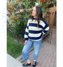 ICHI ICHI - Dayana Striped Pullover (Patriot Blue)