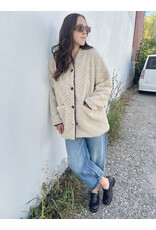 ICHI ICHI - Solava Quilted Sherpa Coat (Fog)