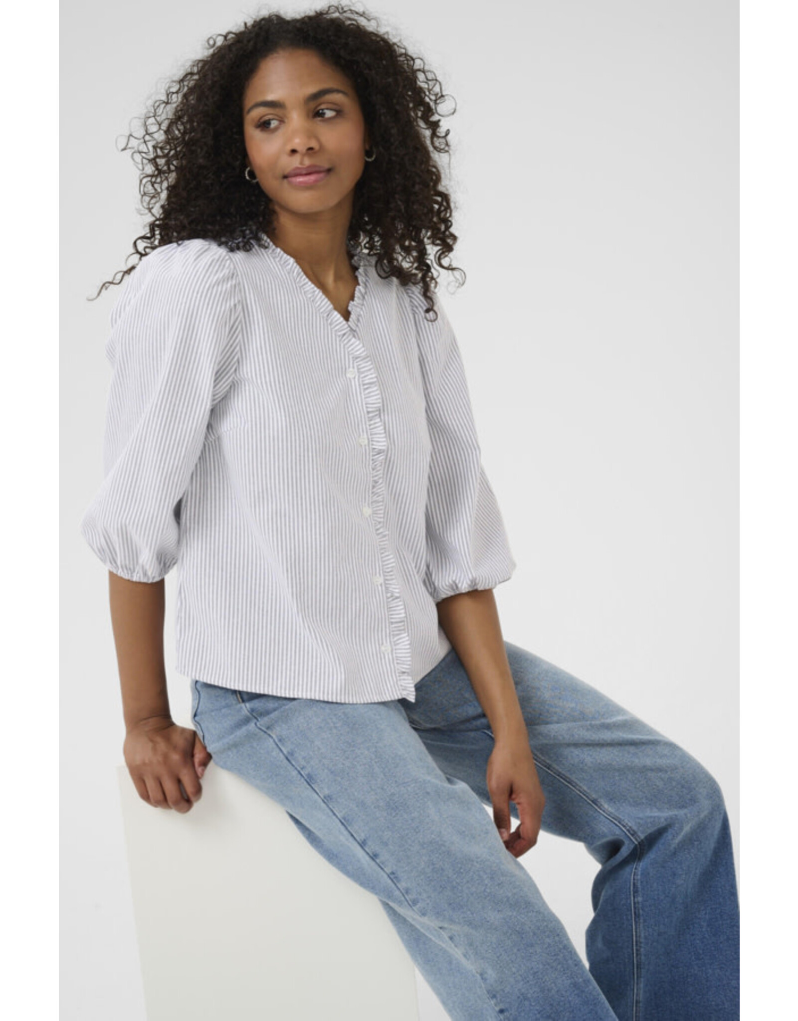 Kaffe Kaffe - Sita Blouse (White / Black)