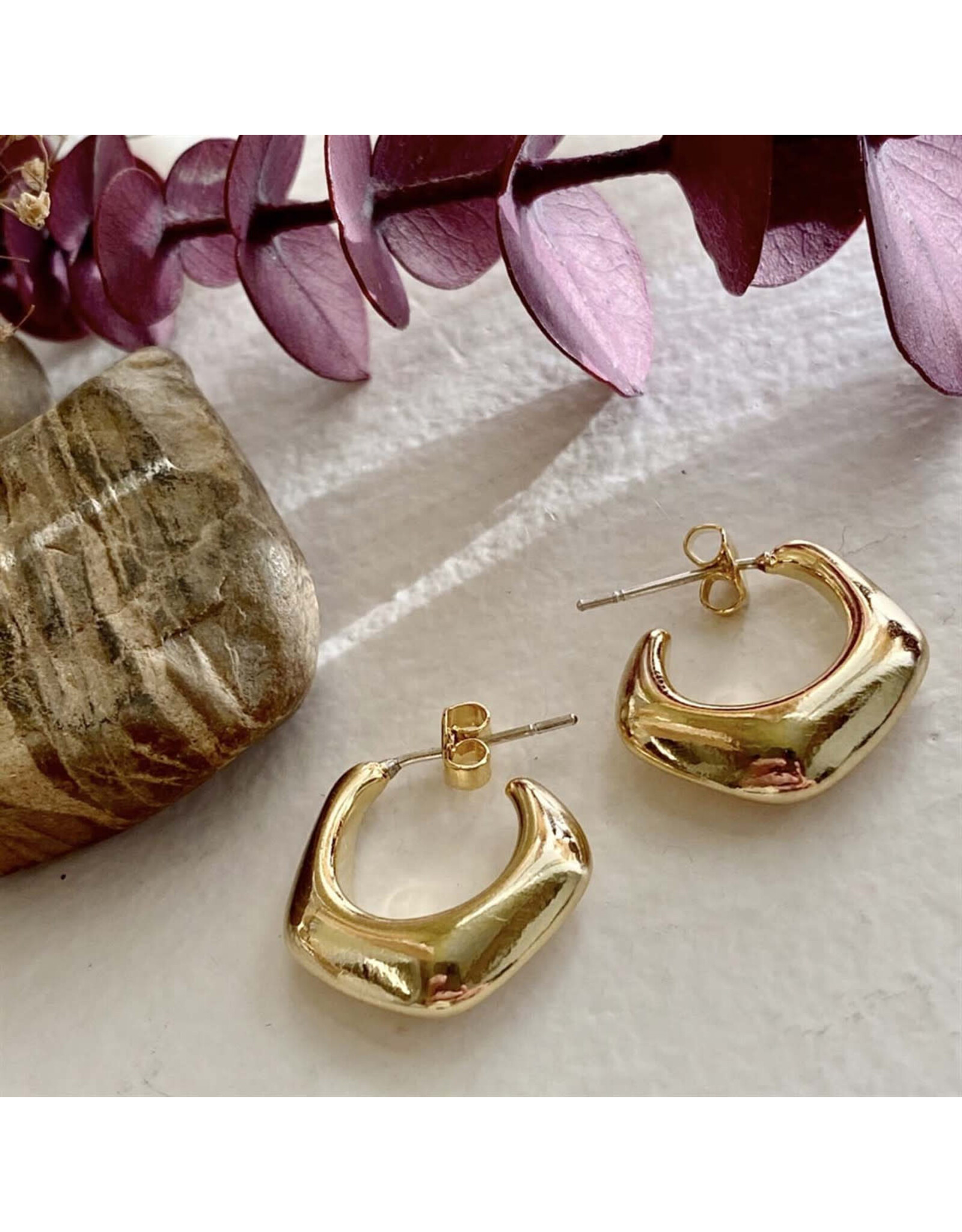 Pika & Bear Pika & Bear - "Oscar" Five Point Hoop Earrings in Gold