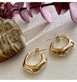 Pika & Bear Pika & Bear - "Oscar" Five Point Hoop Earrings in Gold