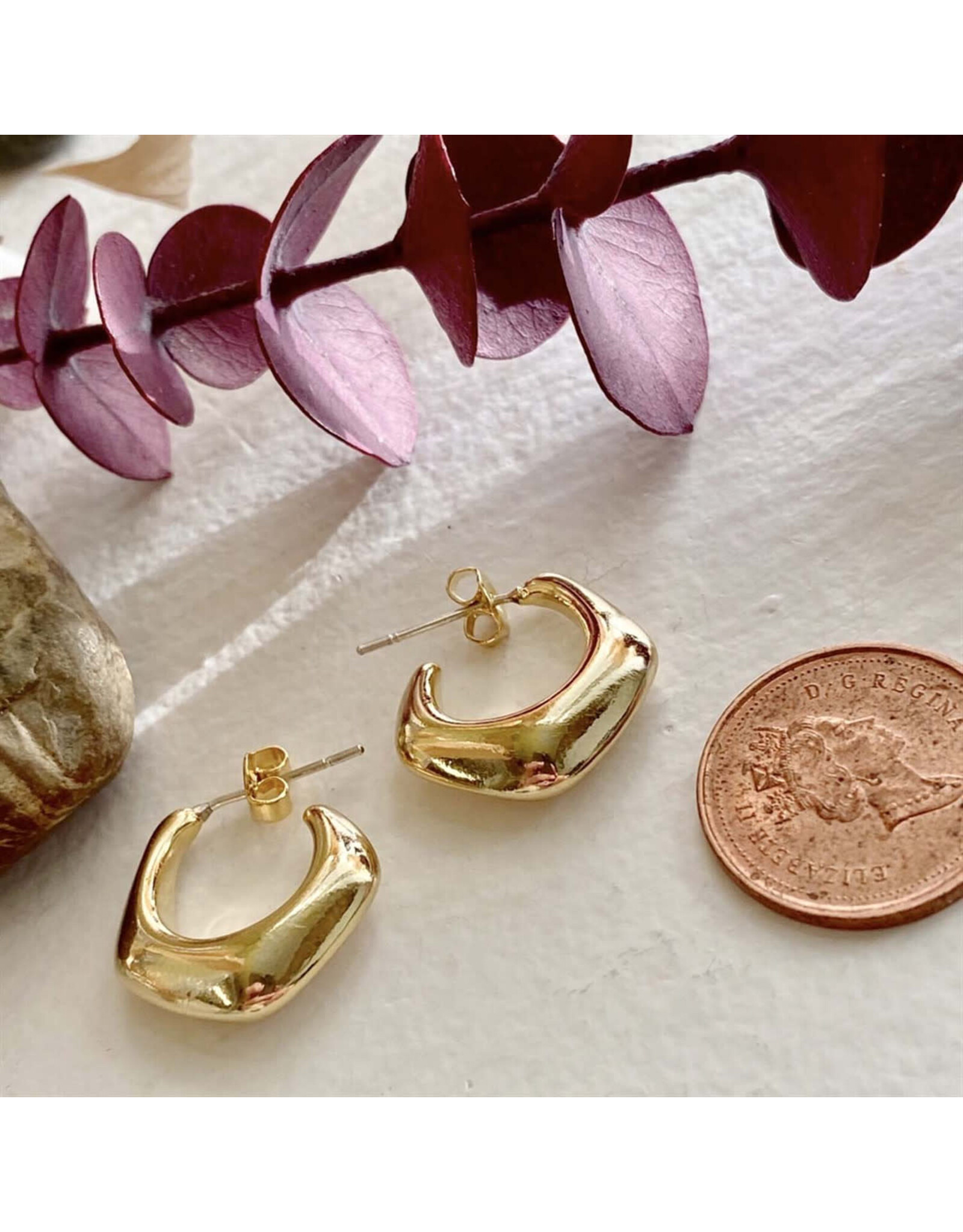 Pika & Bear Pika & Bear - "Oscar" Five Point Hoop Earrings in Gold