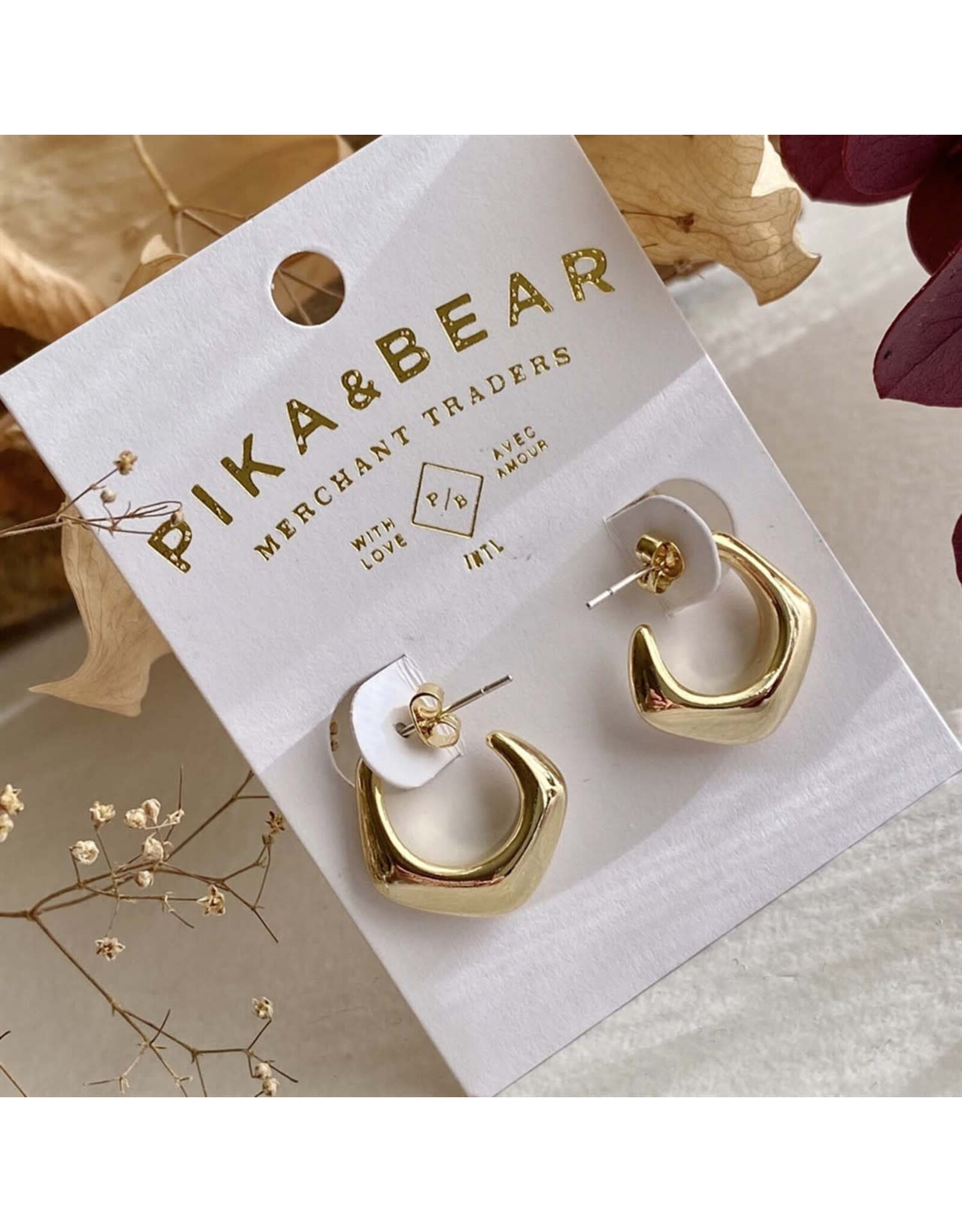 Pika & Bear Pika & Bear - "Oscar" Five Point Hoop Earrings in Gold