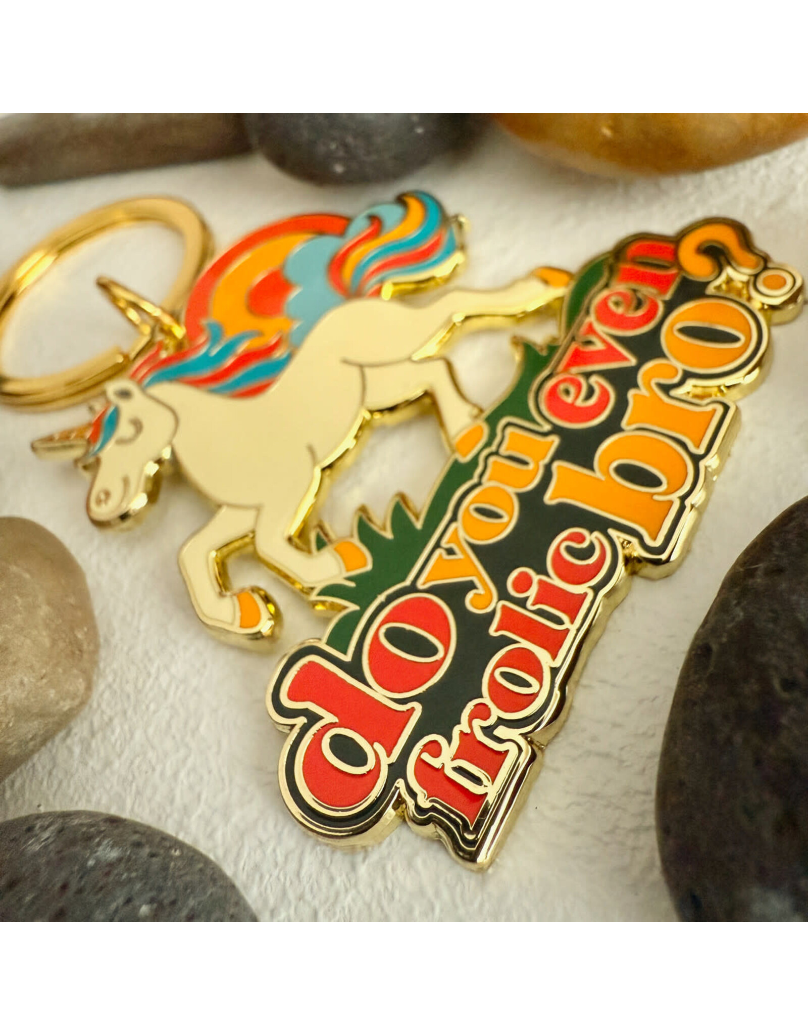 Pika & Bear Pika & Bear - "Frolic" Unicorn Enamel Keychain