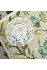 Pika & Bear Pika & Bear - "Jacobean" Hummingbird & Flower Design Swedish Dishcloth