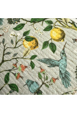 Pika & Bear Pika & Bear - "Jacobean" Hummingbird & Flower Design Swedish Dishcloth