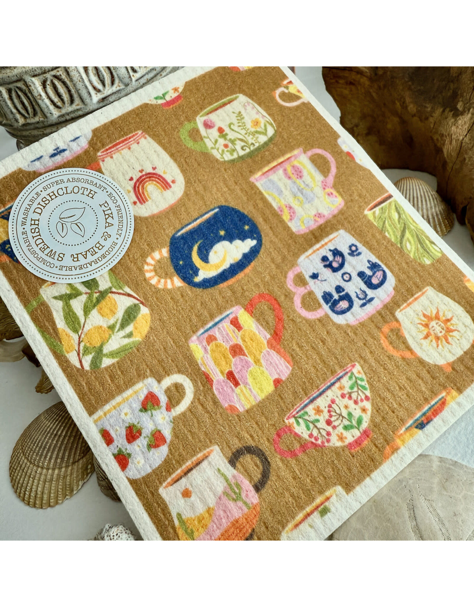 Pika & Bear Pika & Bear - "Mugshot" Teacups & Mugs Design Swedish Dishcloth