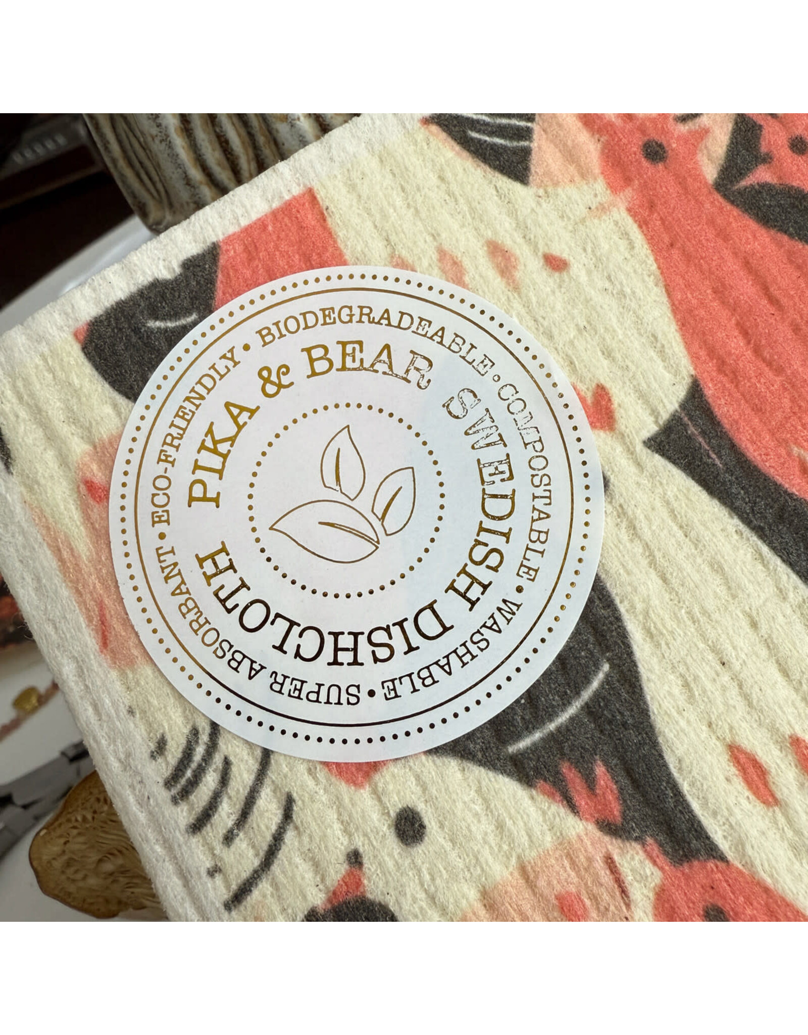 Pika & Bear Pika & Bear - "What the Cluck?" Chicken Design Swedish Dishcloth