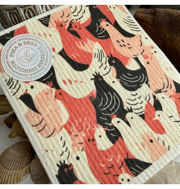 Pika & Bear Pika & Bear - "What the Cluck?" Chicken Design Swedish Dishcloth