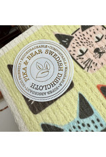 Pika & Bear Pika & Bear - "Tough Guys" Cat Design Swedish Dishcloth